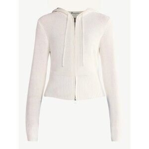 No Boundaries Women's Two Way Zip Up Hoodie Sweater, Lightweight, Size XS(0-2)